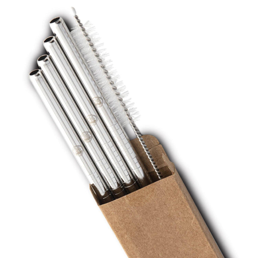 Straws 4pcs &  Cleaning Brush Pack | ストロー 4ピース& クリーニングブラシパック STEEL スチール - スペースジョイ.トーキョー | SPACEJOY.TOKYO