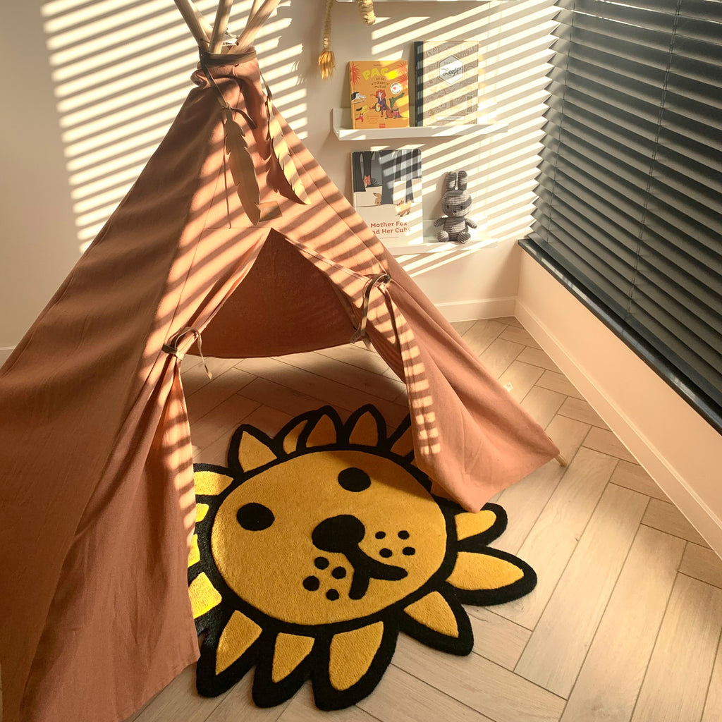 美品】OYOY Living Design◉ライオン◉ラグマット◉円型 - メルカリ