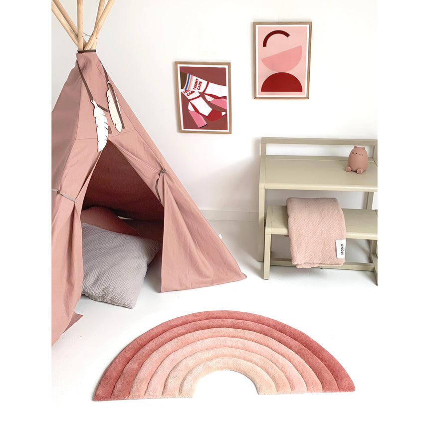 Statement Rug Rainbow Rusty Pink | ステートメントラグ レインボー ラスティーピンク